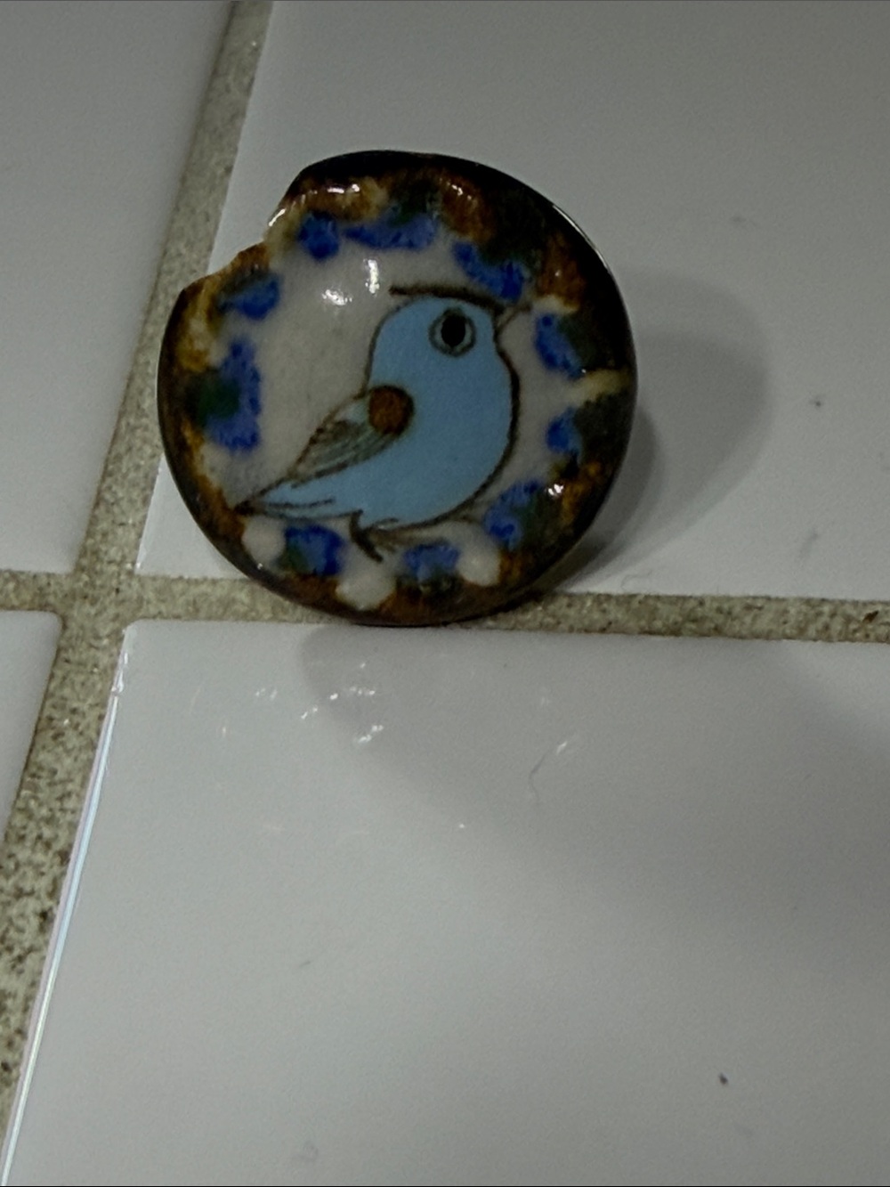 Ken Edwards Mexican TONALA POTTERY El Palomar drawer pull 🐈‍⬛ (chipped)